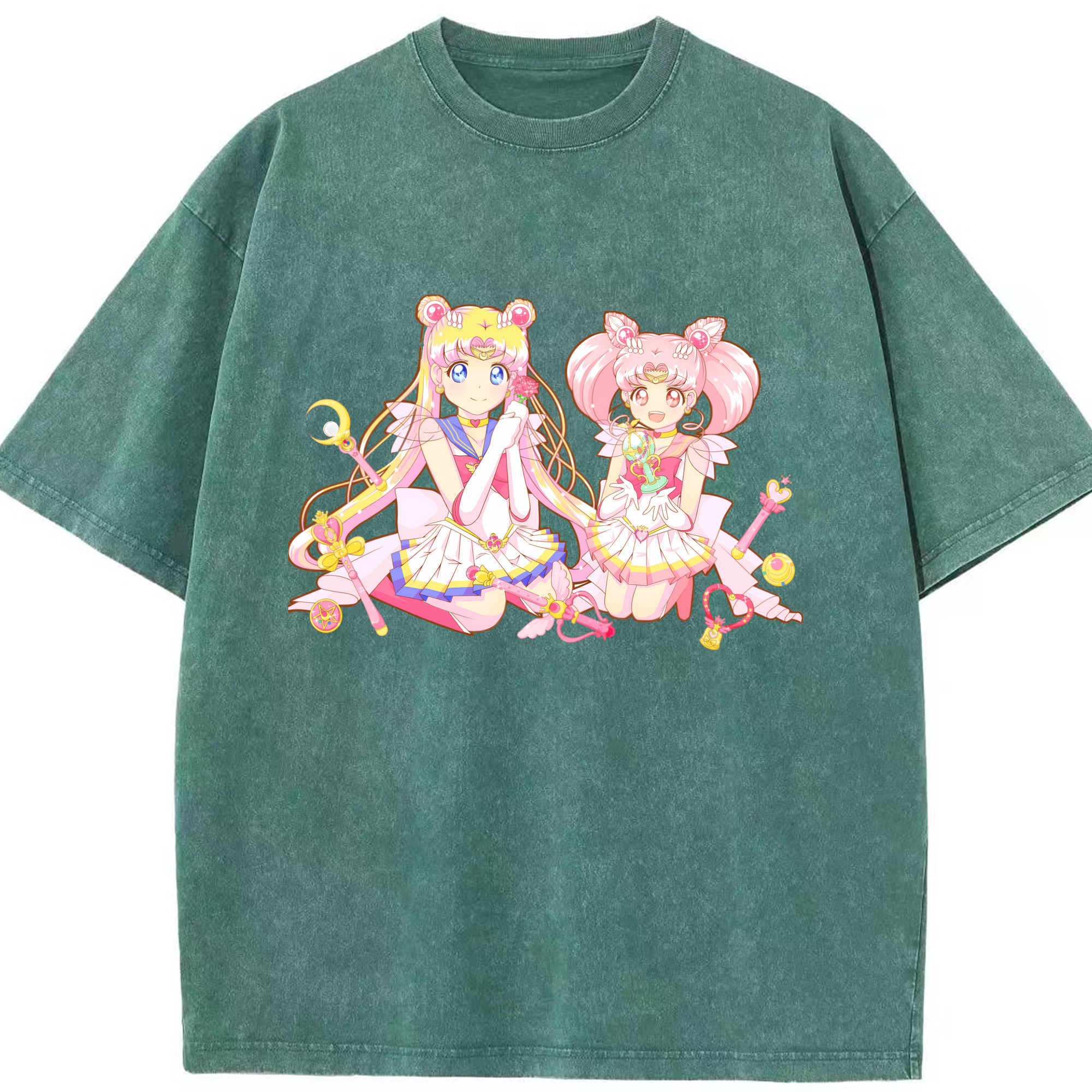 （画像用） 美少女戦士セーラームーン 月野 うさぎ つきの うさぎ Sailor Moon Tsukino Usagi 綿100% ヴィンテージ風 半袖Tシャツ（フロントプリント）